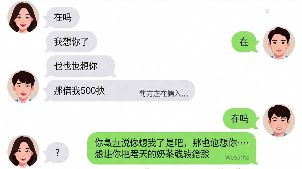 女生用【在吗】设套，男生反向收割