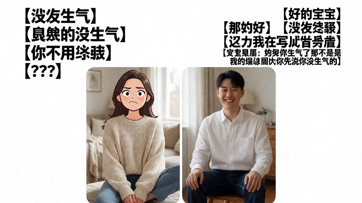 男生用免责声明应对女生的【我没生气】