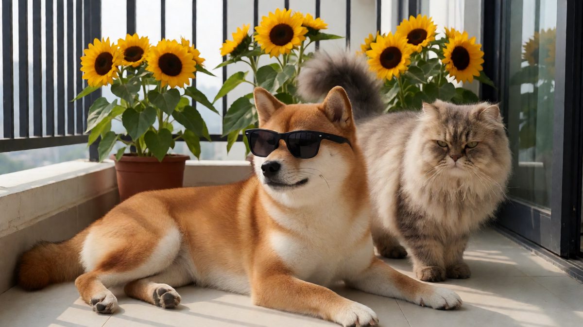 狗：夏天真热！猫：你又在犯傻