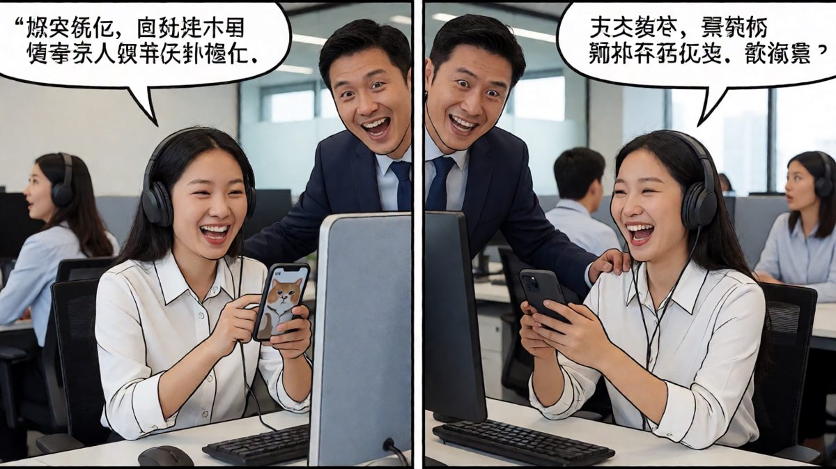 老板：上班时间刷手机？员工：老板您也刷？老板：我在查你。