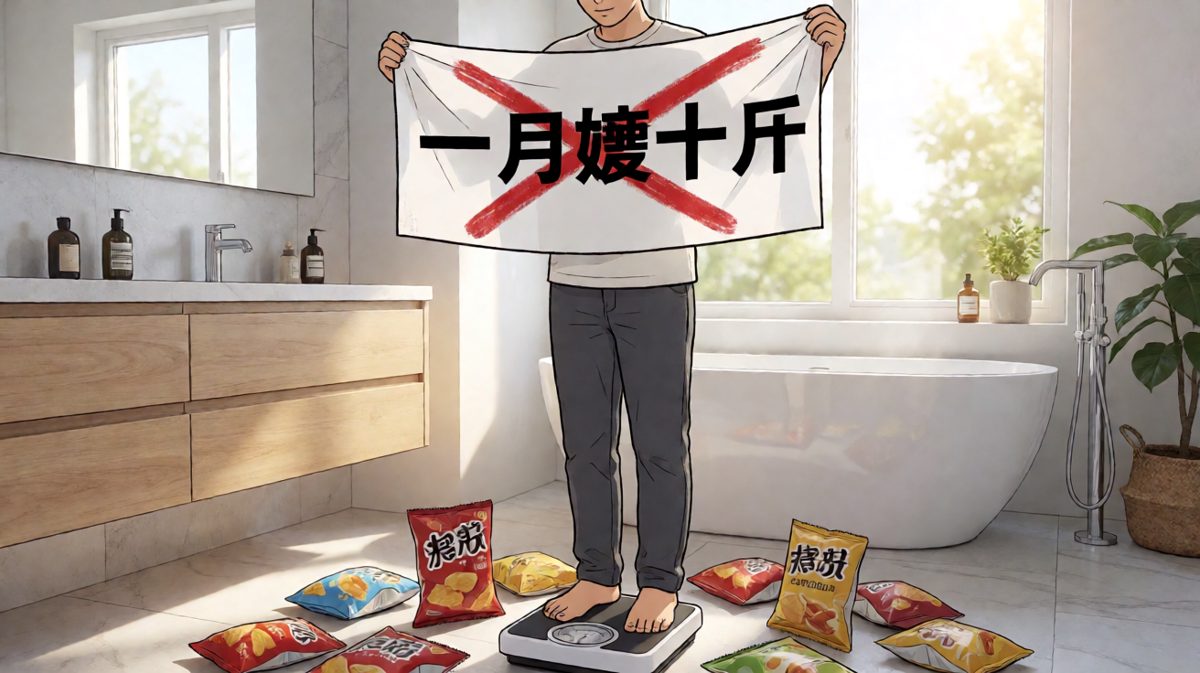 一个月后，体重秤给出了无情的答案。