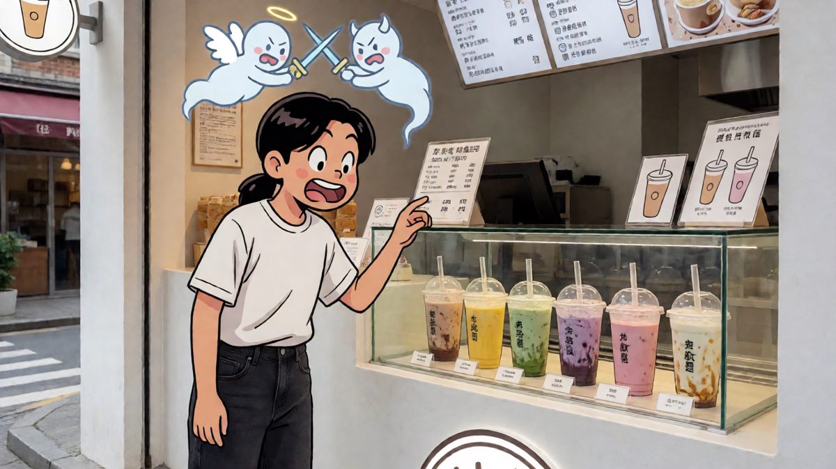 奶茶店：你说你今天不喝的，对吧？对吧？