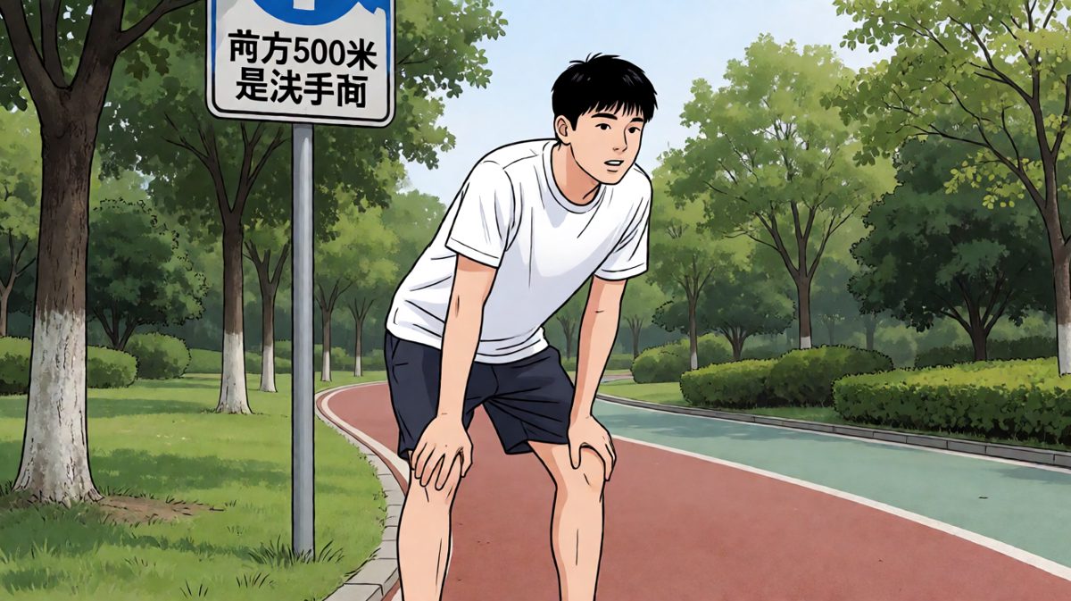 跑了五十米就后悔了