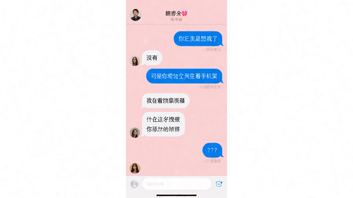 男朋友以为女生笑是因为想他，结果女生是在嘲笑他的话