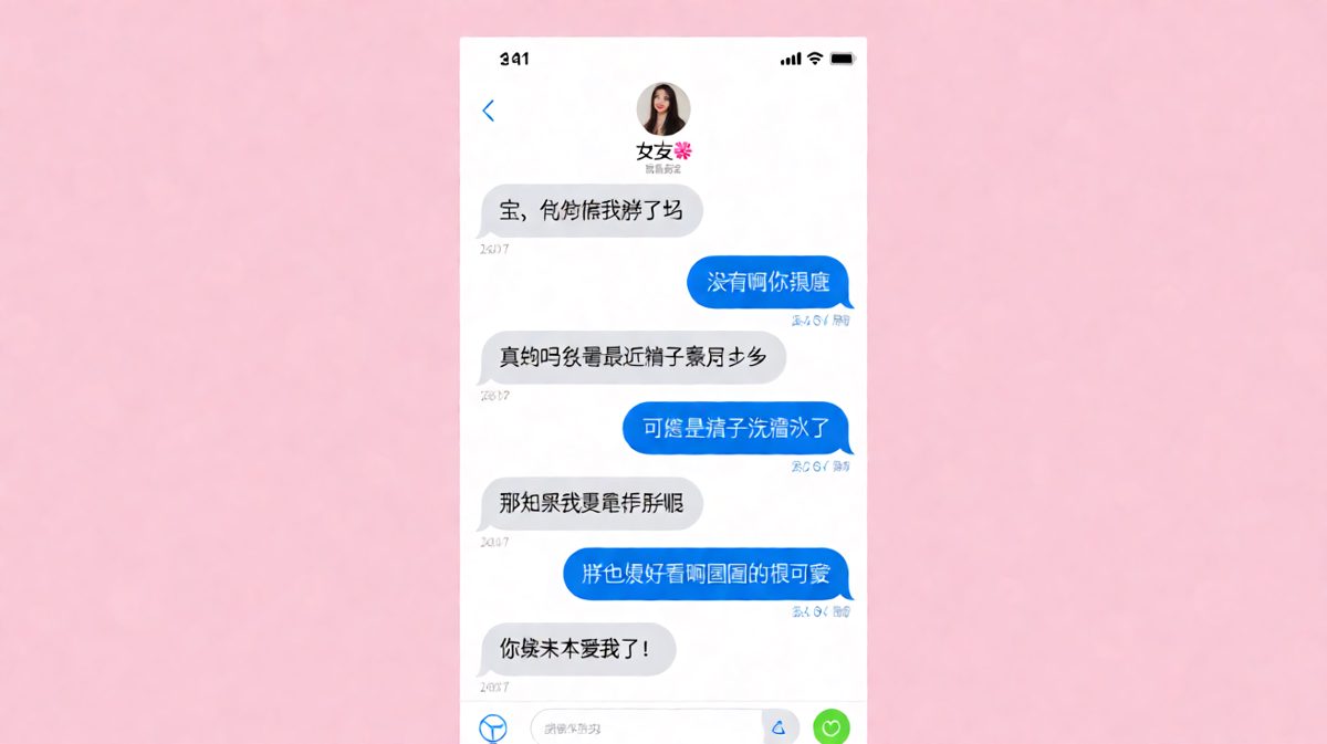 女生问的是爱不爱，男生回答的是好不好看，完全答非所问