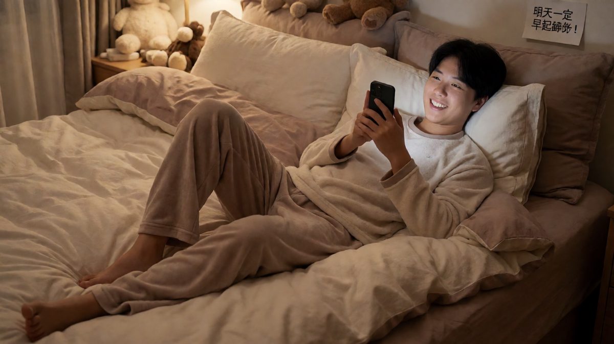 晚上看着新的决心，安心入睡——明天再说