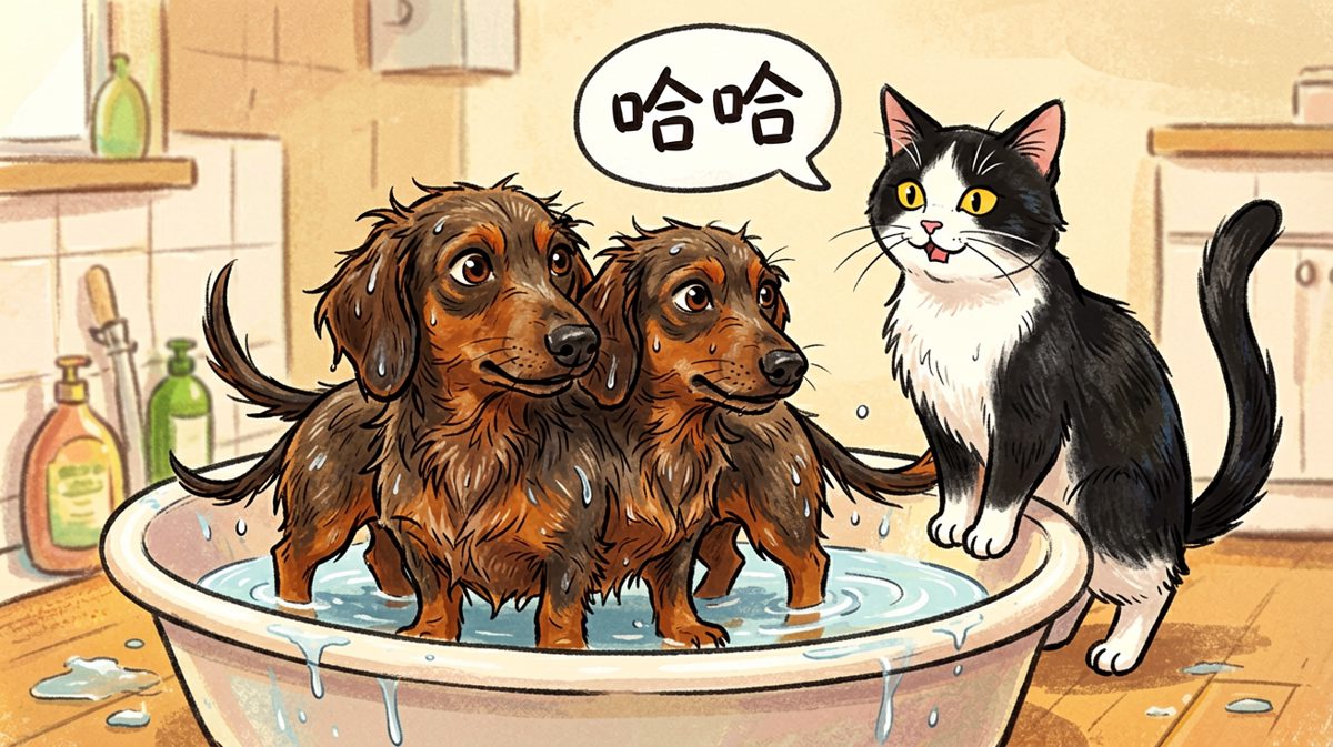 猫：就你这长相，还配用沐浴露？