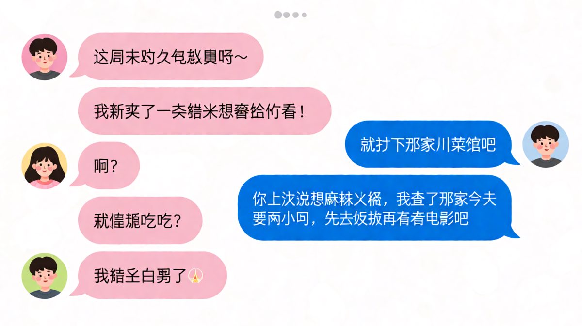 精心打扮等浪漫约会，结果男朋友只想就近吃个饭
