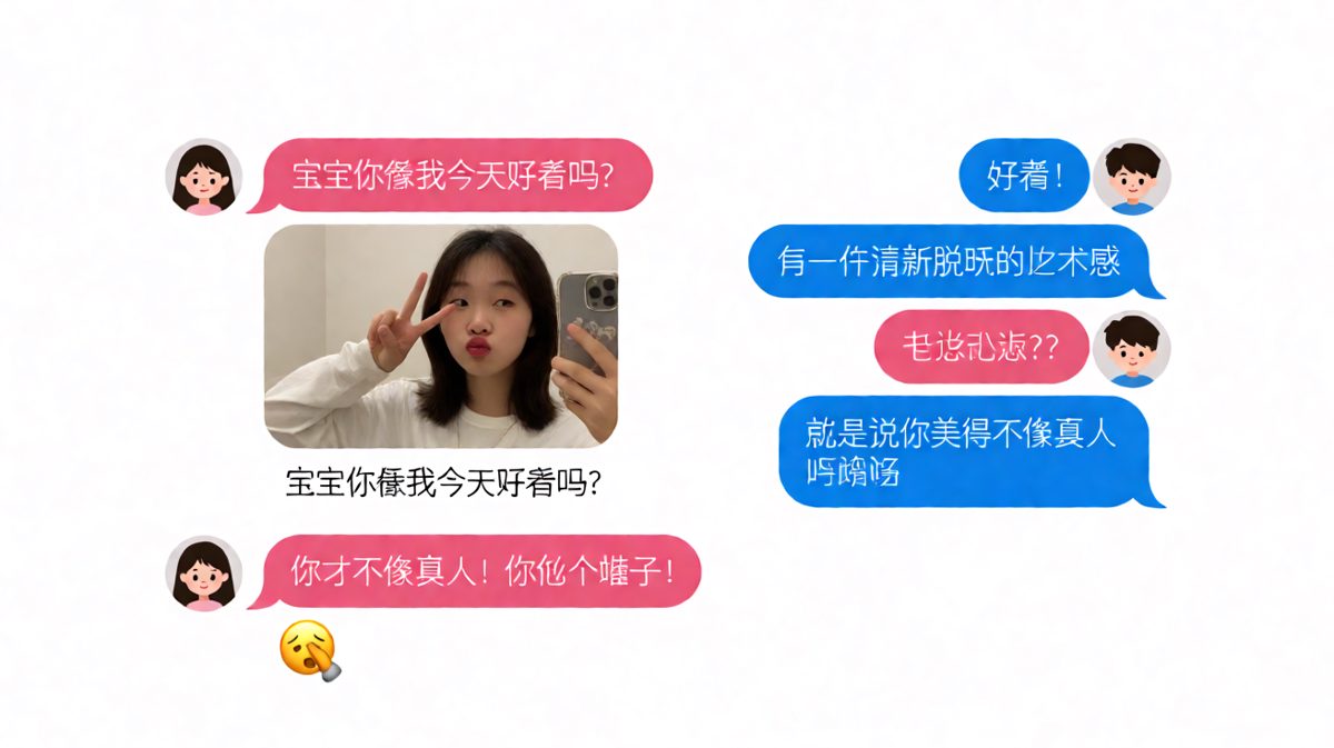 直男的求生欲翻译腔，每一句都是在火上浇油
