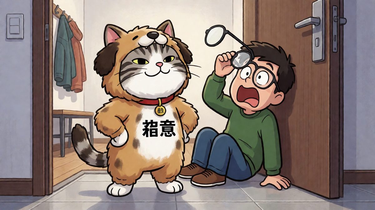 猫咪穿狗衣服，主人回家惊讶