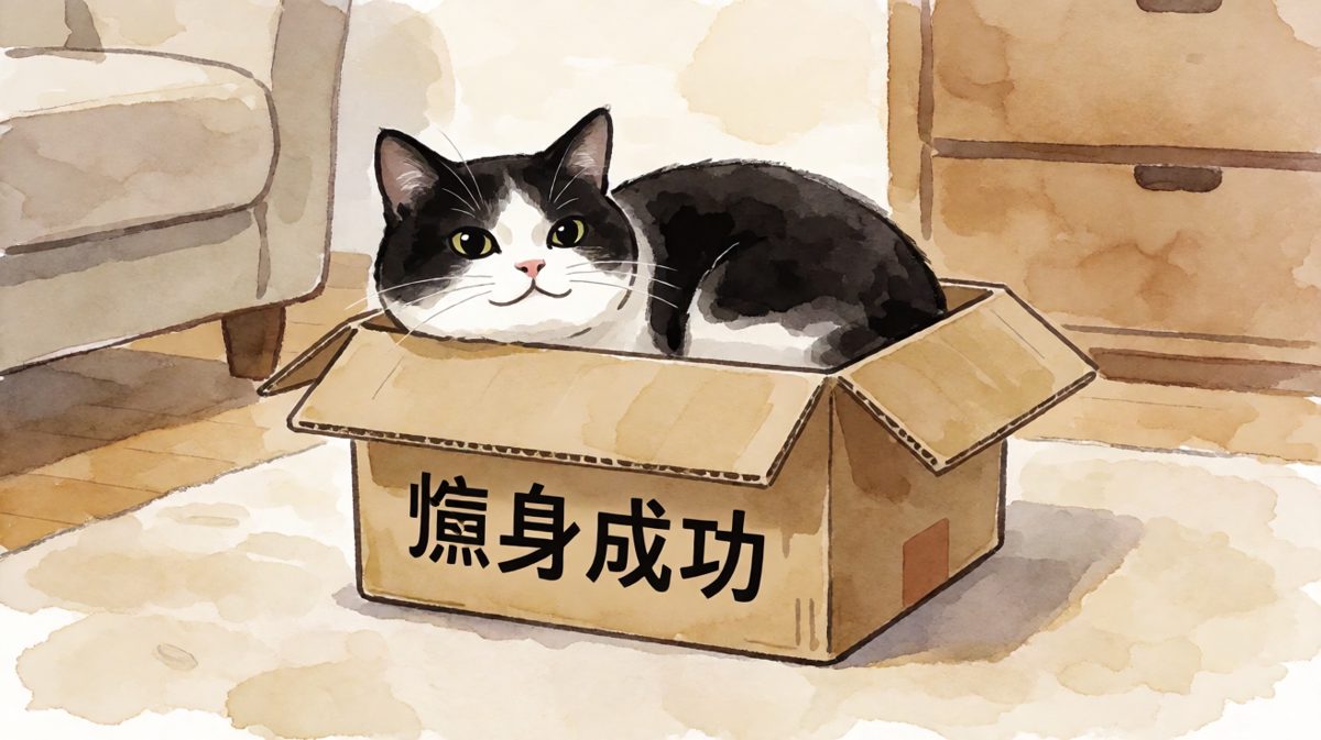 只要我把自己塞进盒子，你们就看不见我了~