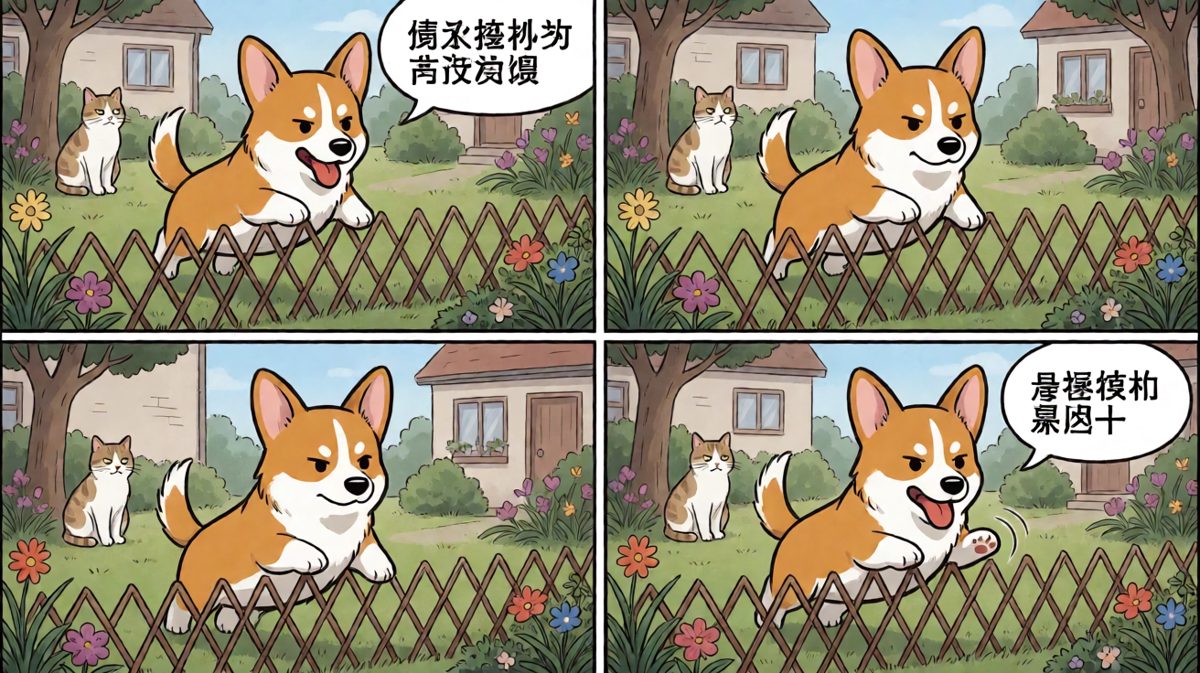 栅栏：就这？柯基：给我一次机会！