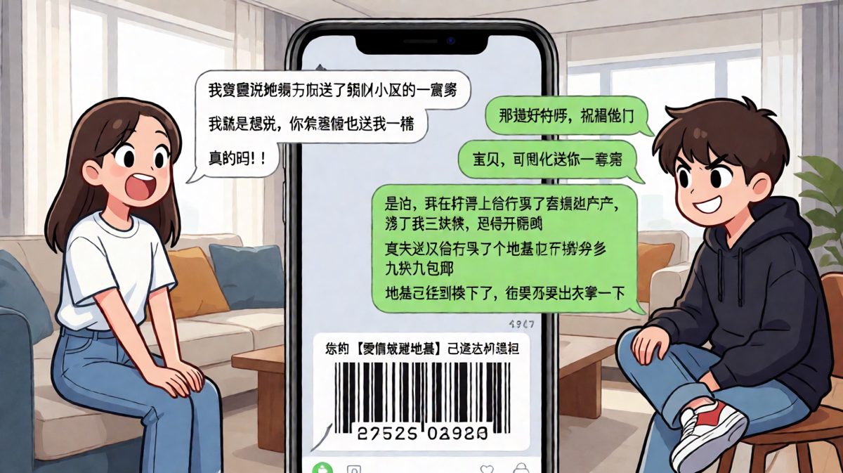 女生羡慕闺蜜收房，男生用三块钱虚拟房产成功应对，还附赠拼多多九块九的地基