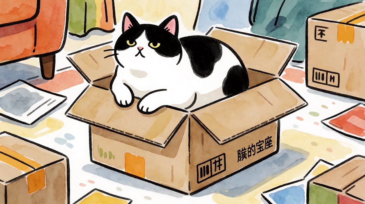 猫：这个箱子虽小，但足以承载本喵的威严。