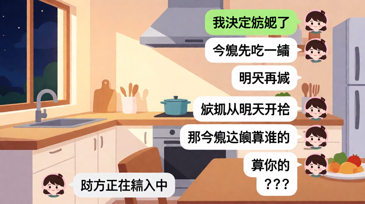 减肥宣言以干饭收尾，逻辑闭环无懈可击。
