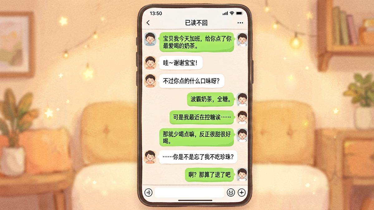 点奶茶翻车现场，直男操作令人窒息