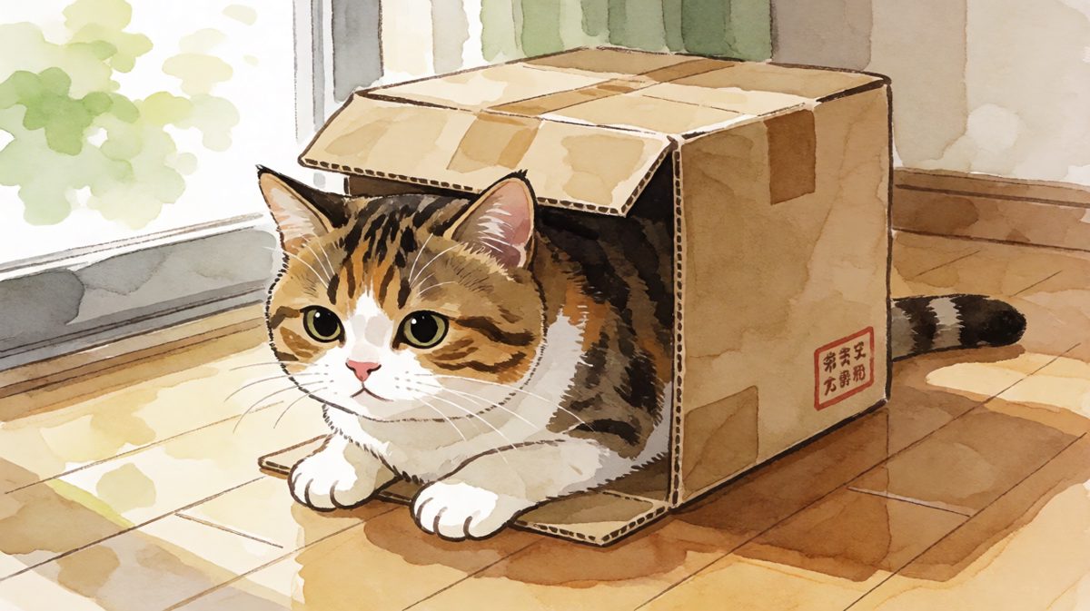 猫：说好的箱子呢？我怎么被箱子吃了？
