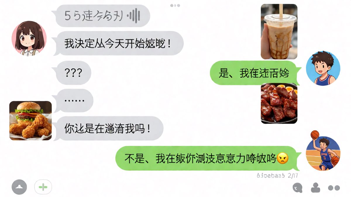 他说减肥，他发美食，他的求生欲为零