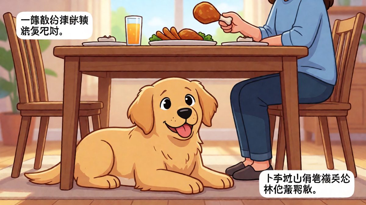 金毛：你吃吧，我不馋，真的……（口水滴答）