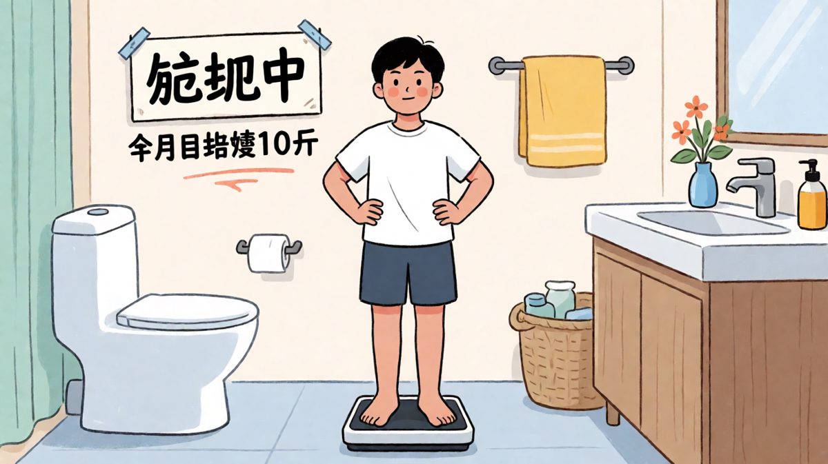 立志减肥的我，信心满满站上秤