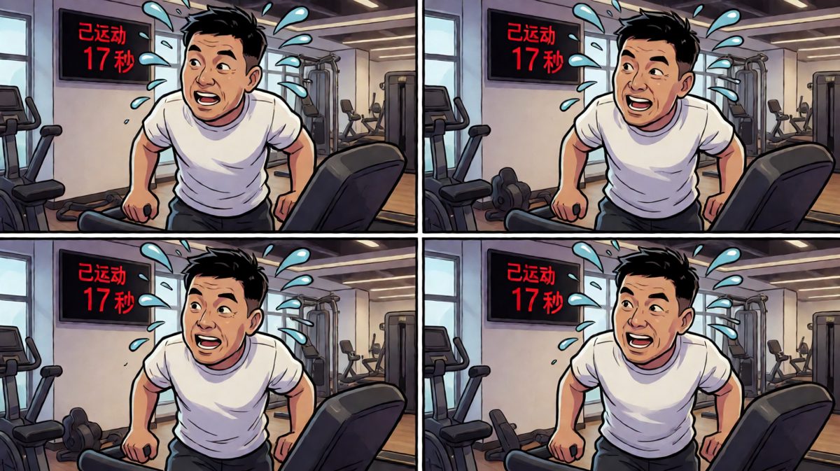 第三天健身，痛苦不堪但还在坚持。