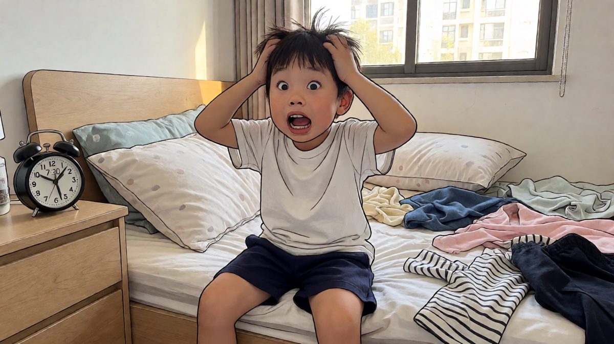 小明惊坐起，发现闹钟坏了，天塌了！