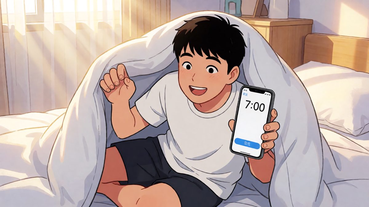 闹钟响了，再睡五分钟就好了