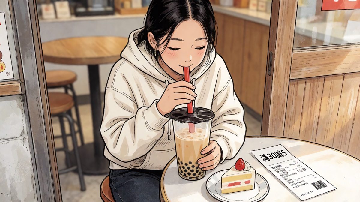 一杯奶茶下肚，减肥之事明日再说。