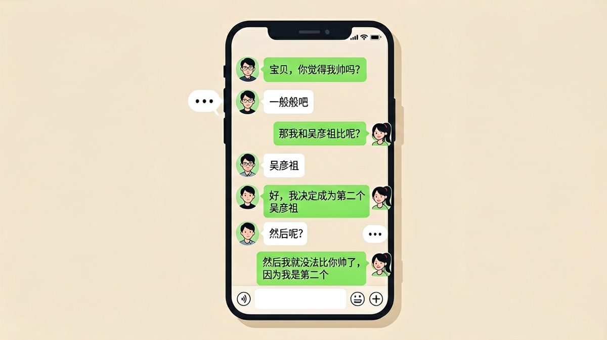 男生求夸却自我攻略，女生只回省略号的经典社死现场。