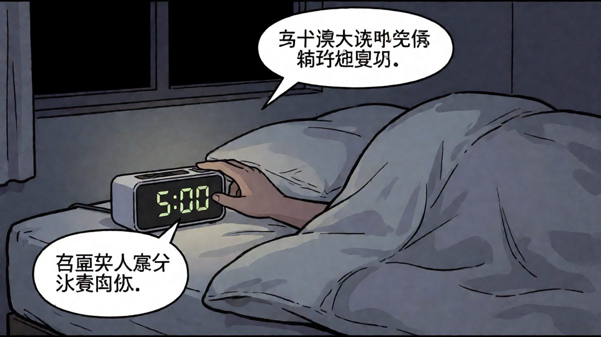 闹钟响了...先再睡五分钟
