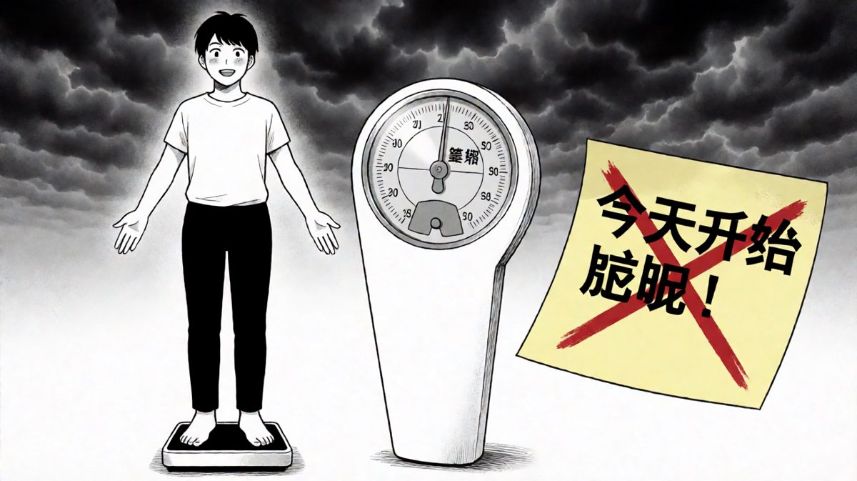 站上体重秤，人生巅峰崩塌