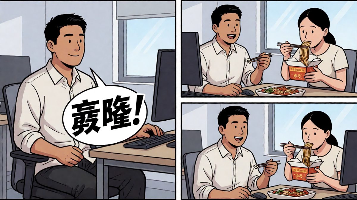 午饭时间，隔壁同事的外卖太香了。