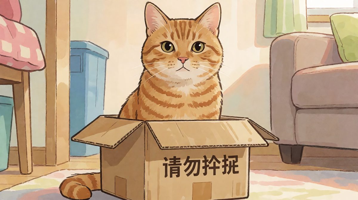 纸箱：我承载不了这只喵的体重