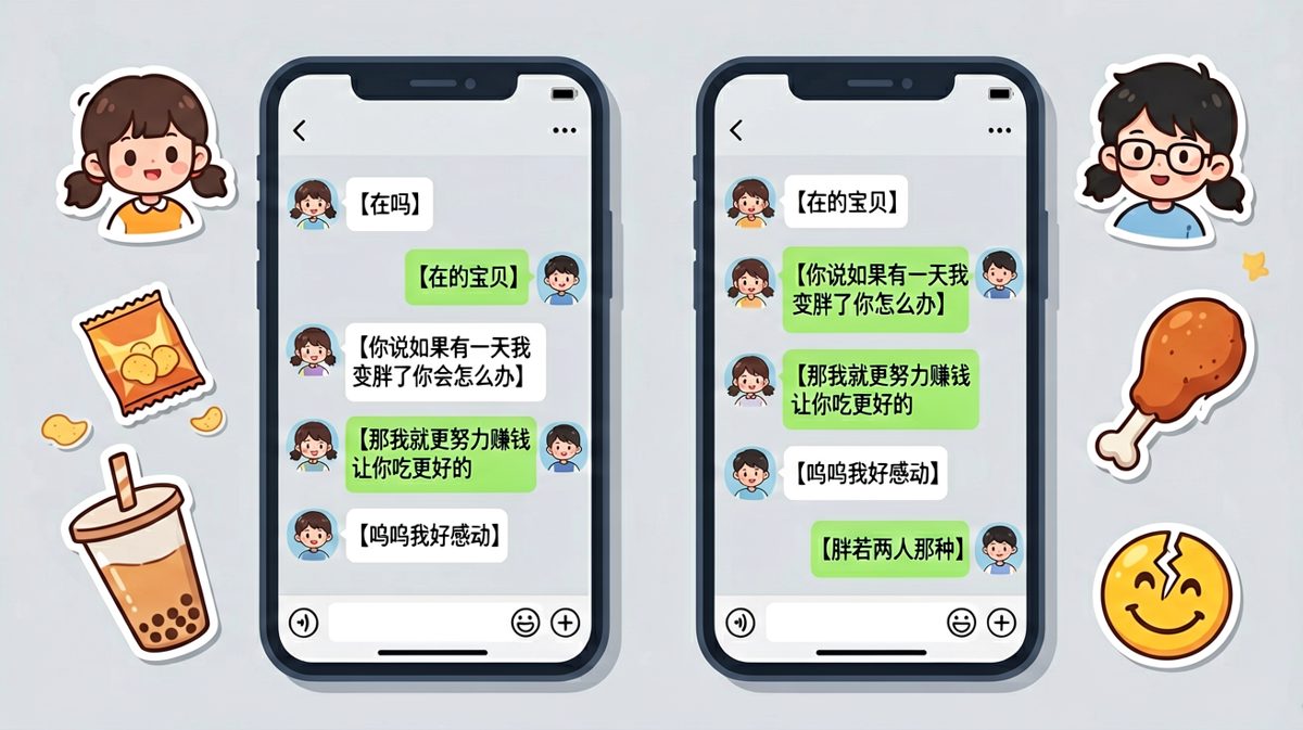 女生试探性问会不会变心，男生用成语谐音梗当场把天聊死。