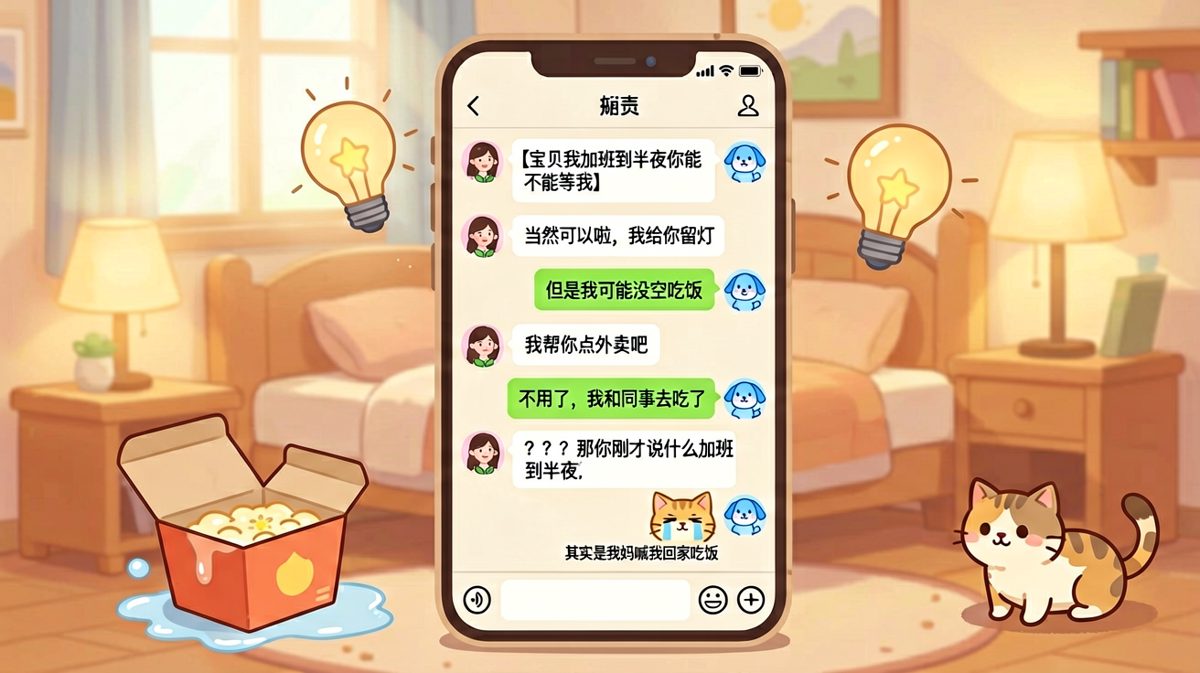 男生装可怜求安慰，结果真相是回了妈妈家吃饭，社死现场。
