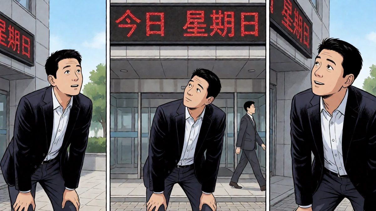 冲到公司才发现——今天原来是周日！