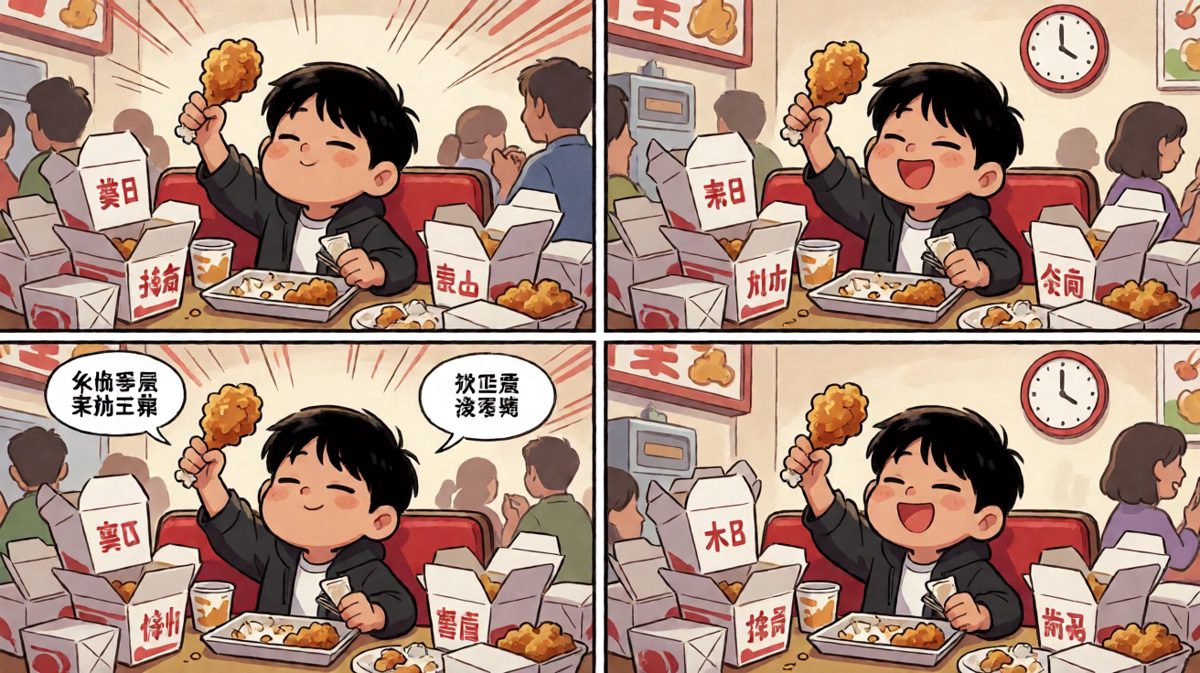 一咬牙，点了一整桌炸鸡