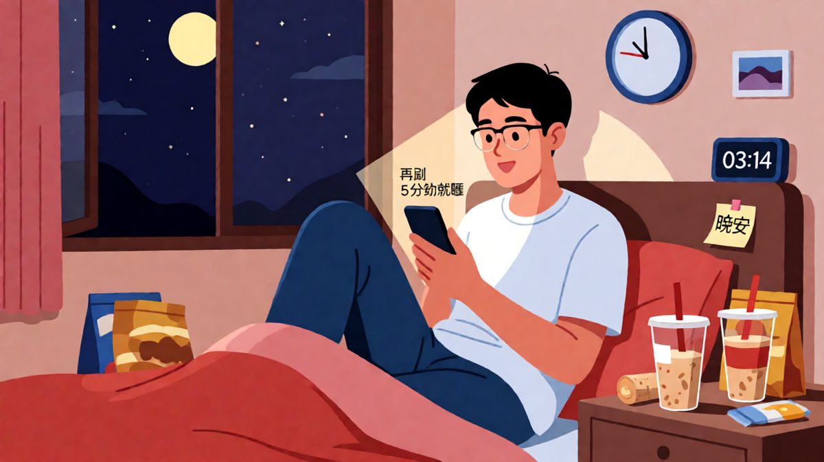晚上立flag早睡，凌晨三点还在刷短视频修仙