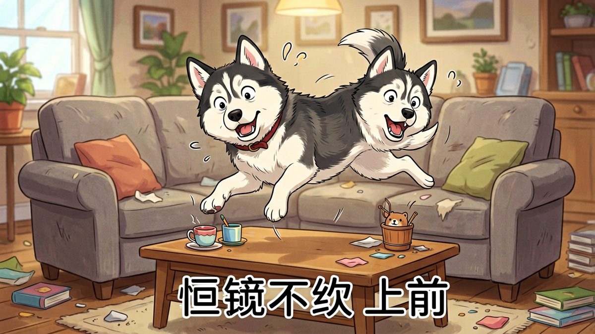 猫咪：优雅。哈士奇：我刚才在飞吗？
