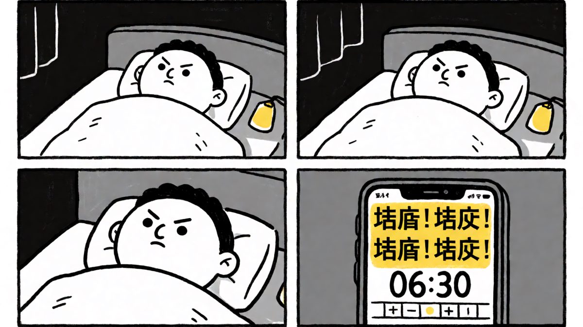 闹钟响起，主角内心OS：再睡五分钟……