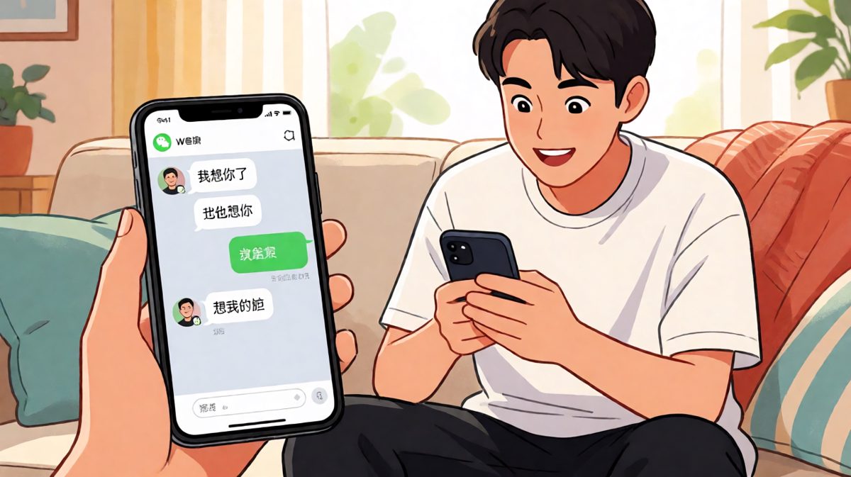 男生撩完就跑：我想你→我也想你→想我的脸→滚
