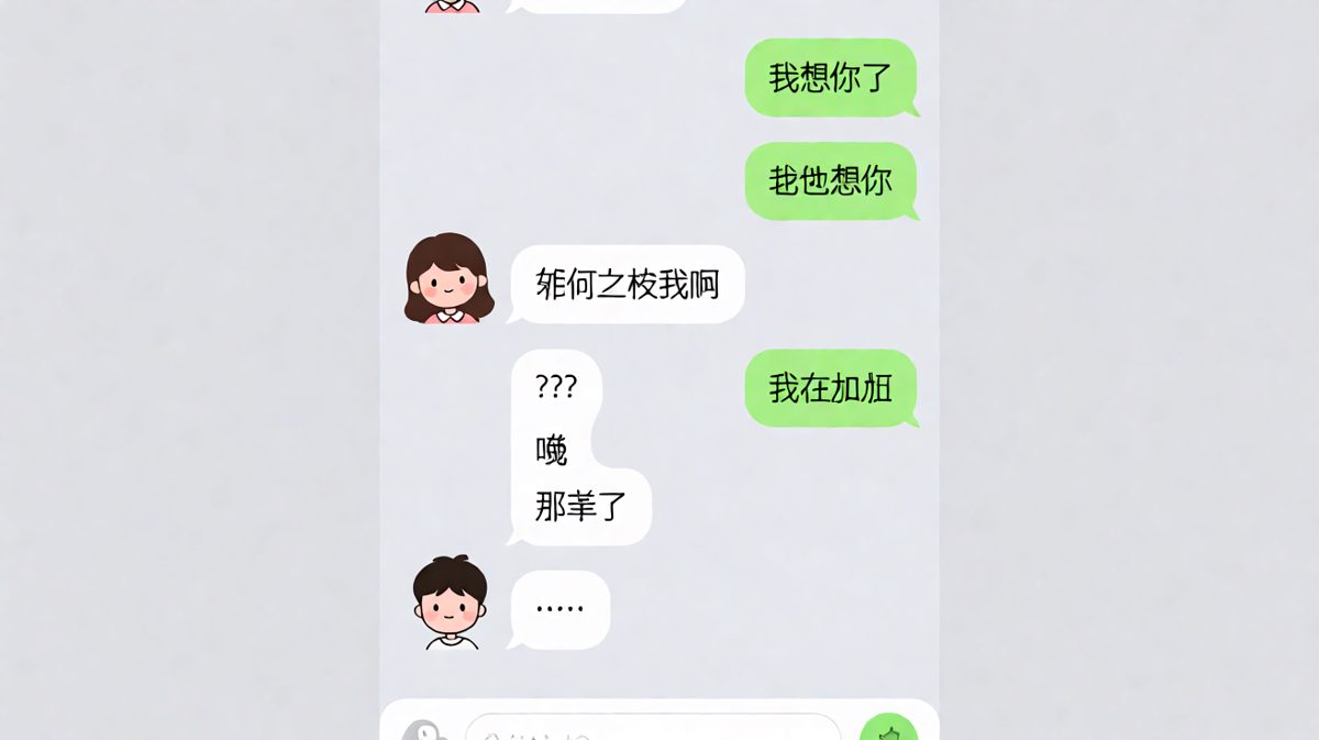 女生一句突然的想念，把男生加班戳穿的反差萌时刻。