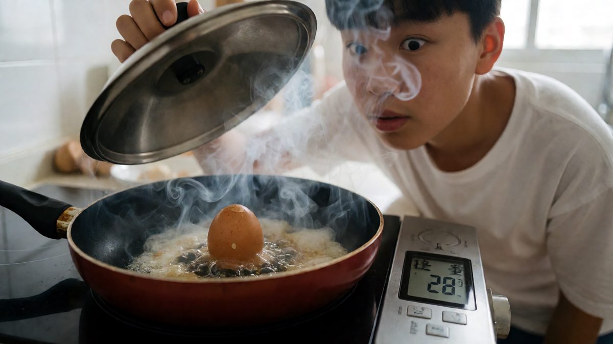 一转身功夫，煎蛋成功升级为碳烤版
