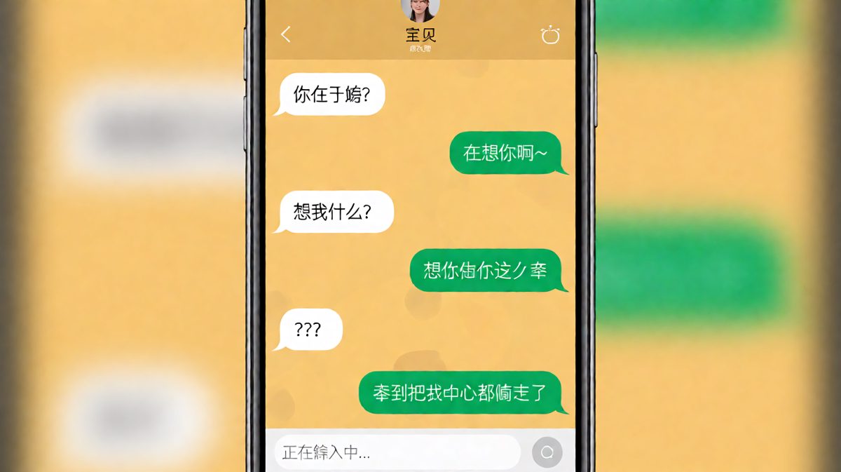 土味情话反转：从'想你'到'笨到你'再到暖心收尾。