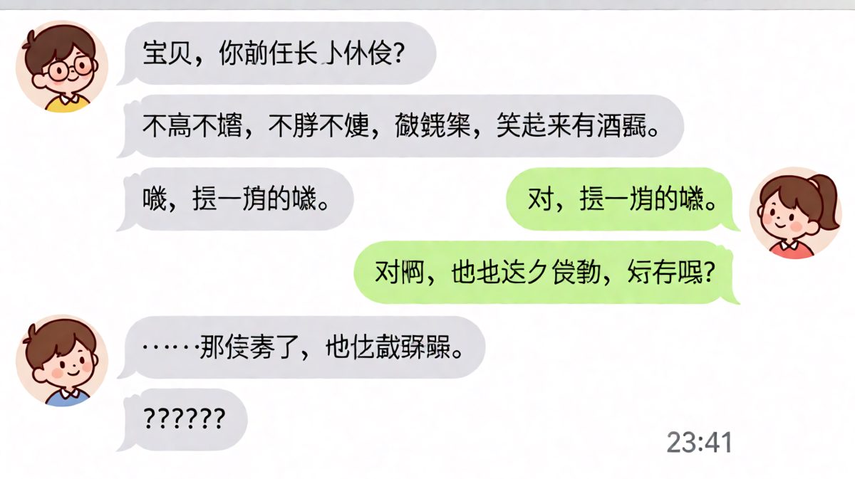 前任标准竟是自己的化身，男友当场社死。