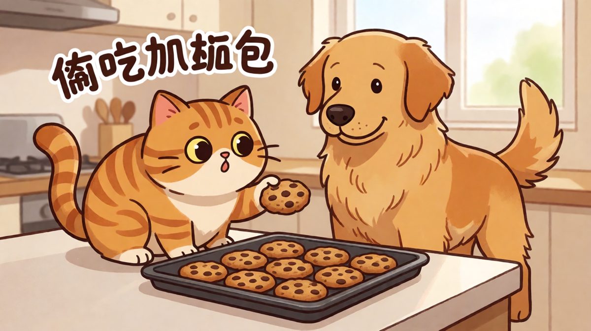 猫：我只是尝一口，狗子你别用这种眼神看我！