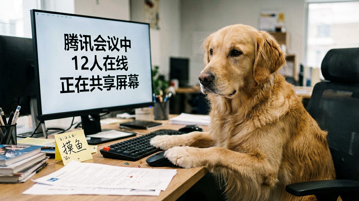 狗：我在认真工作（指摸鱼）