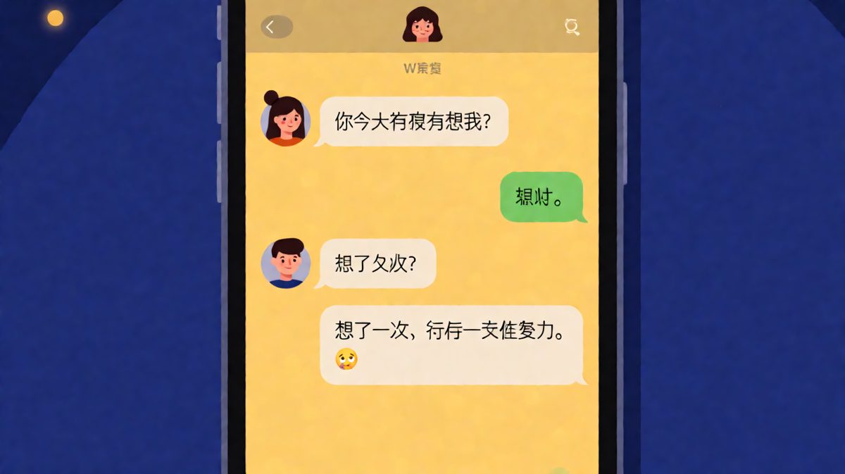 土味情话的反转：不是薄情，是复习。
