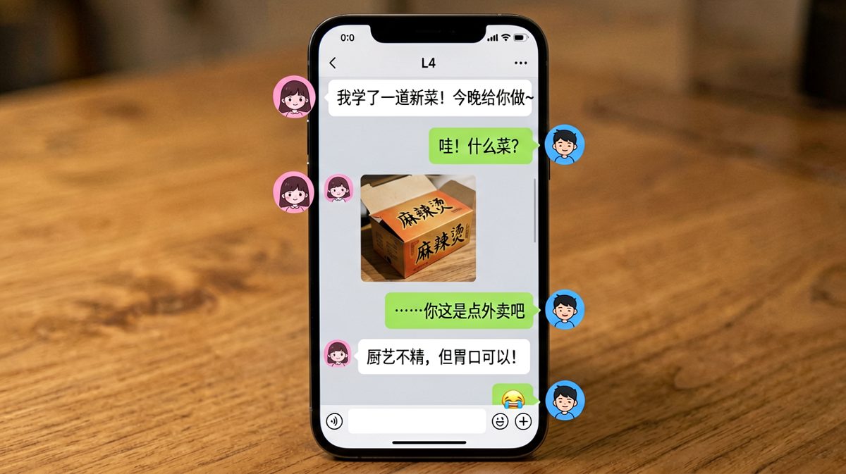 「我学了一道新菜」结果打开是外卖盒，男友当场破防。