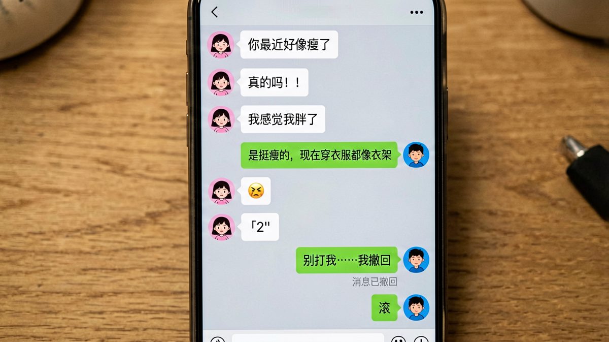 夸完女友瘦了不忘补刀「像衣架」，后果很严重。